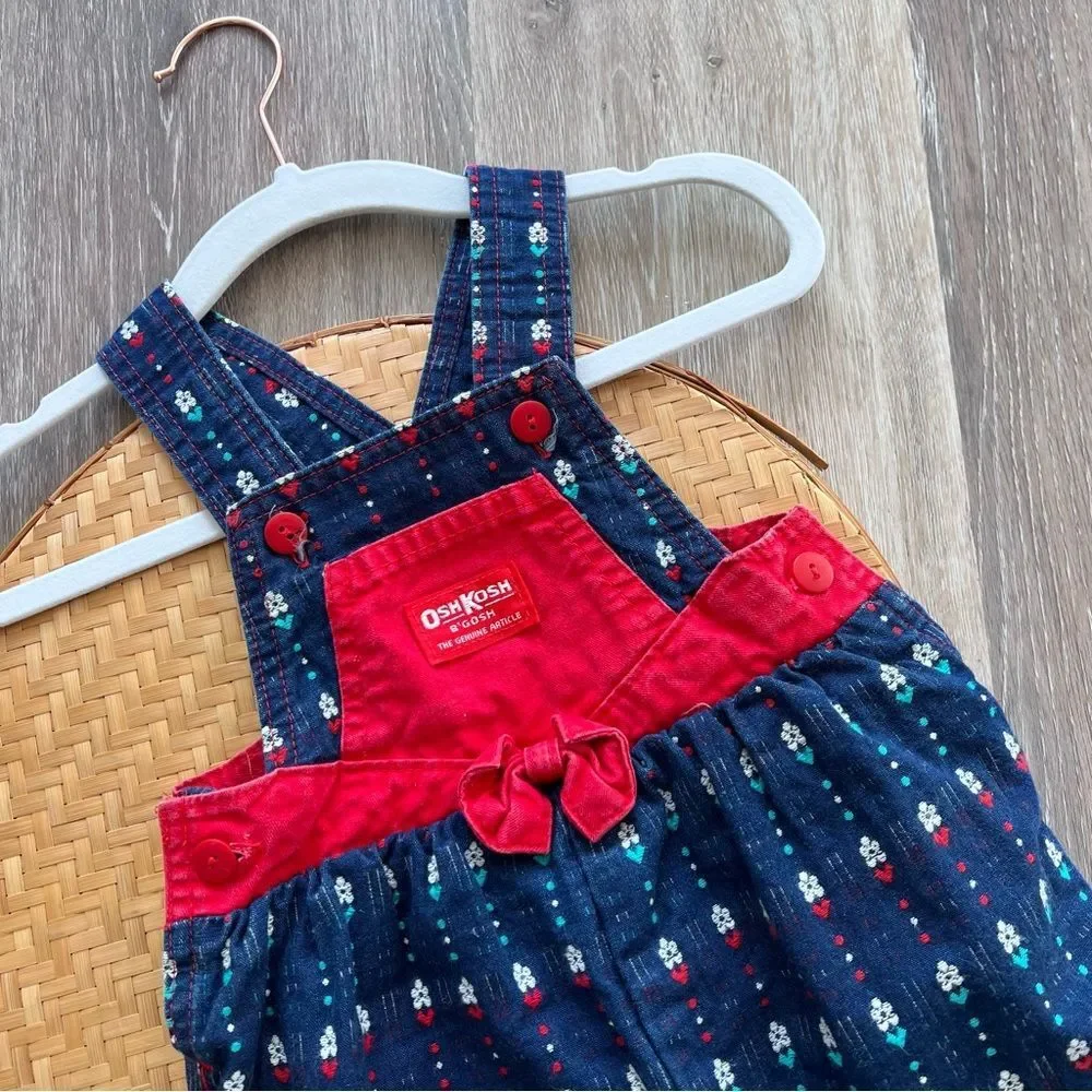 Vintage 1990’s oshkosh bgosh vestbak flower print overalls‎